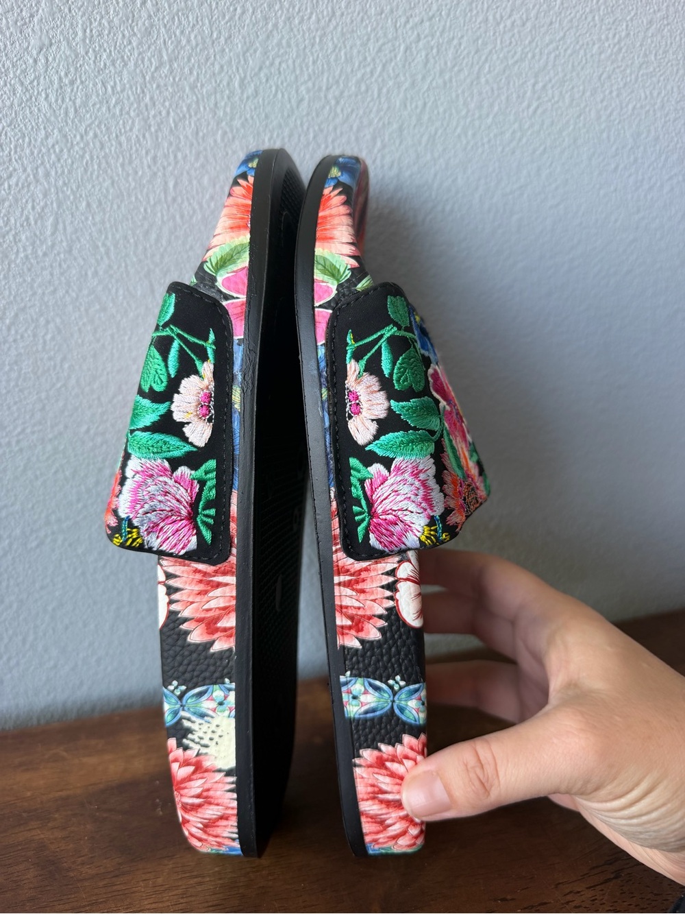 Johnny Was black colorful floral embroidered Evening Palace sandals Women’s 8 - Picture 8 of 10